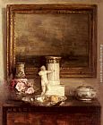 Still Life with Classical Column and Statue by Carl Vilhelm Holsoe